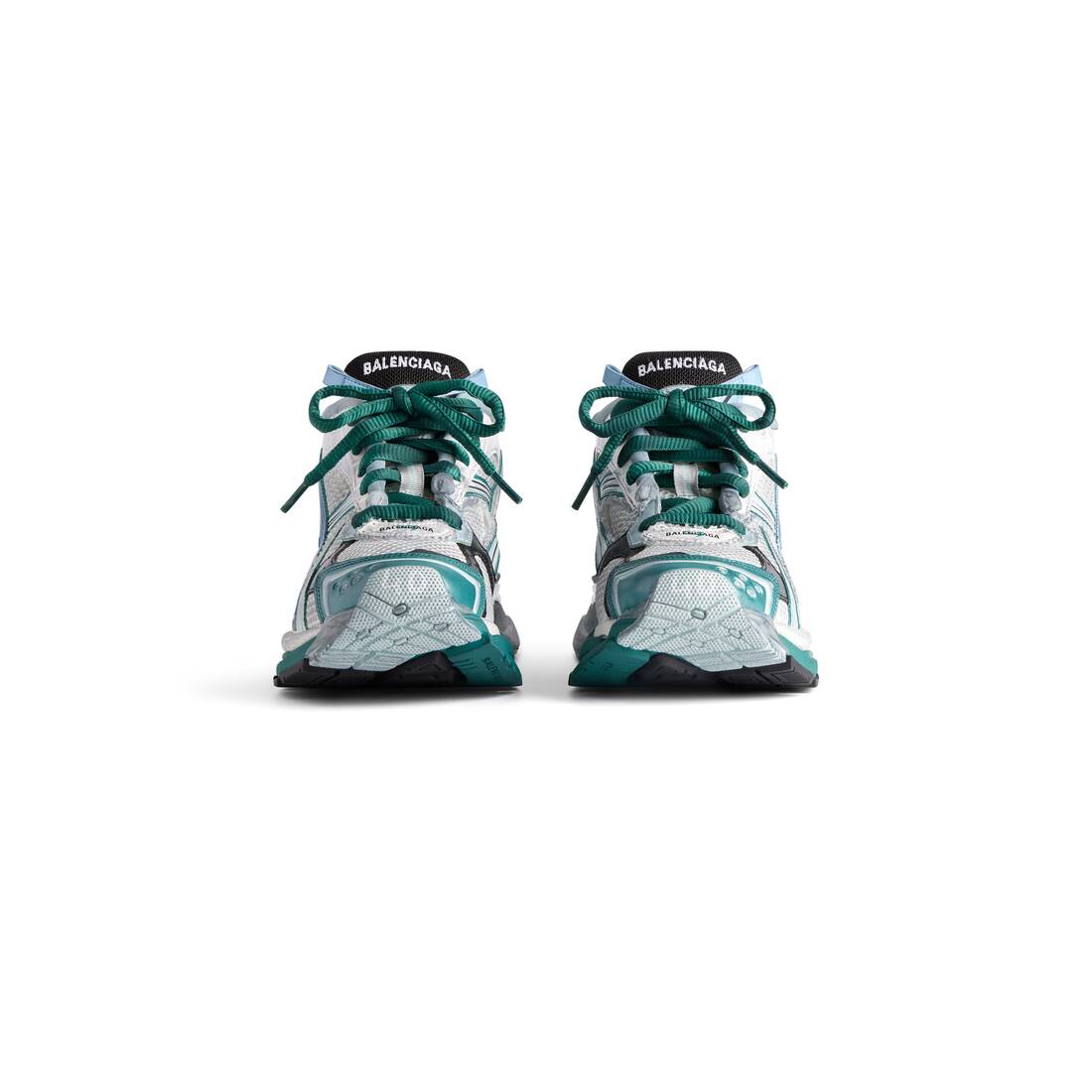 Men’s Runner Sneaker  in White/green/blue - Image 3